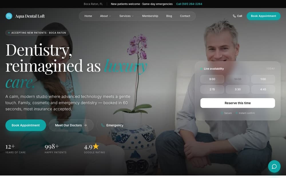 Aqua Dental Loft website