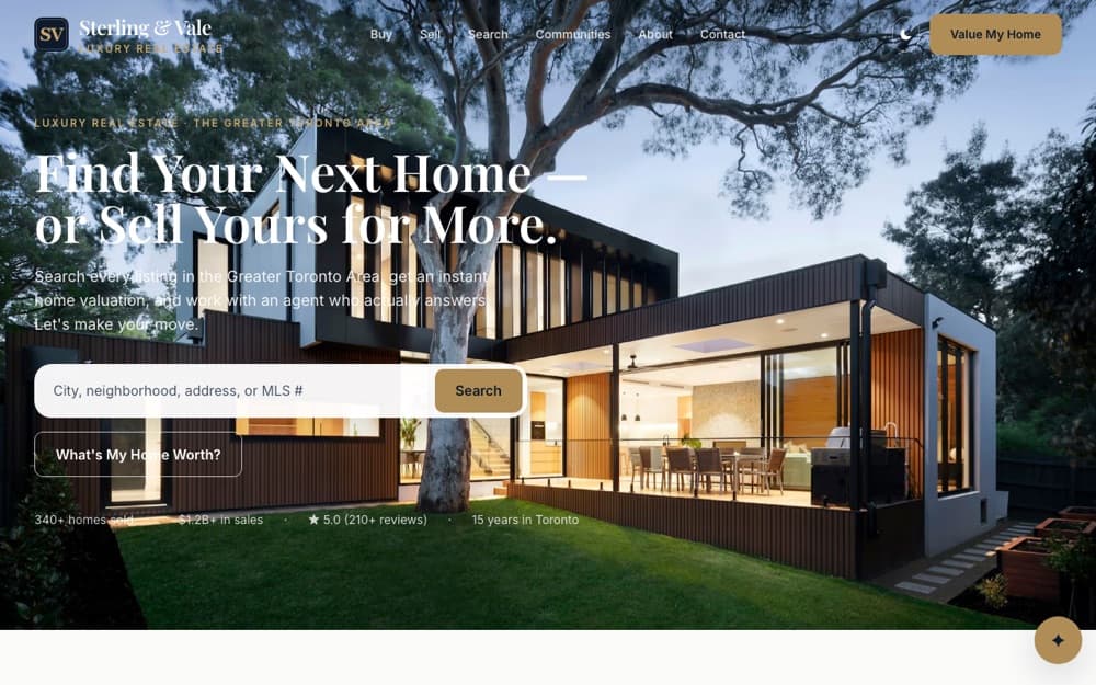 Sterling & Vale website