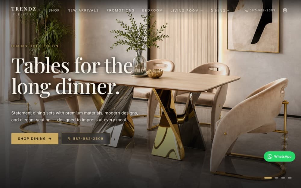 Trendz Furniture website