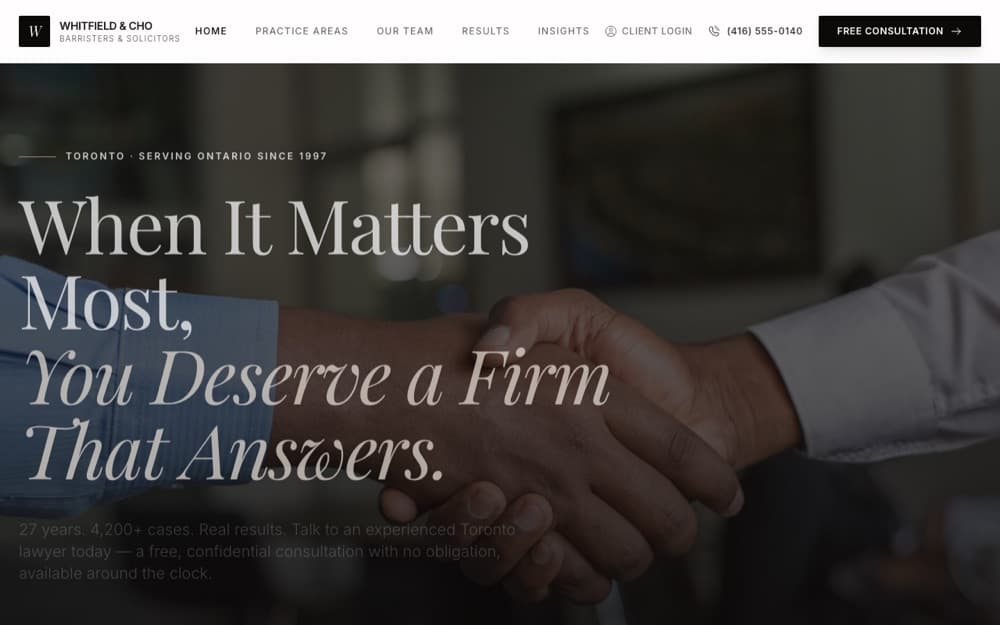 Whitfield & Cho website